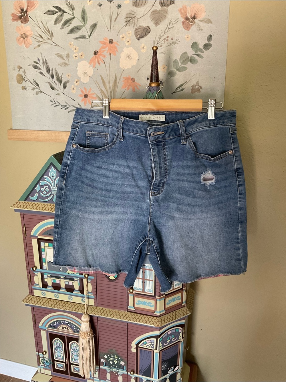 Classic Blue Denim Jean Shorts - Women's